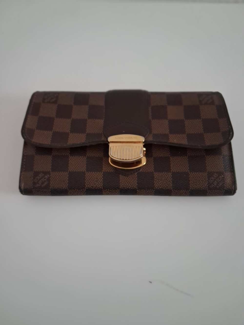 Louis Vuitton Brown Damier Canvas Clasp Wallet
